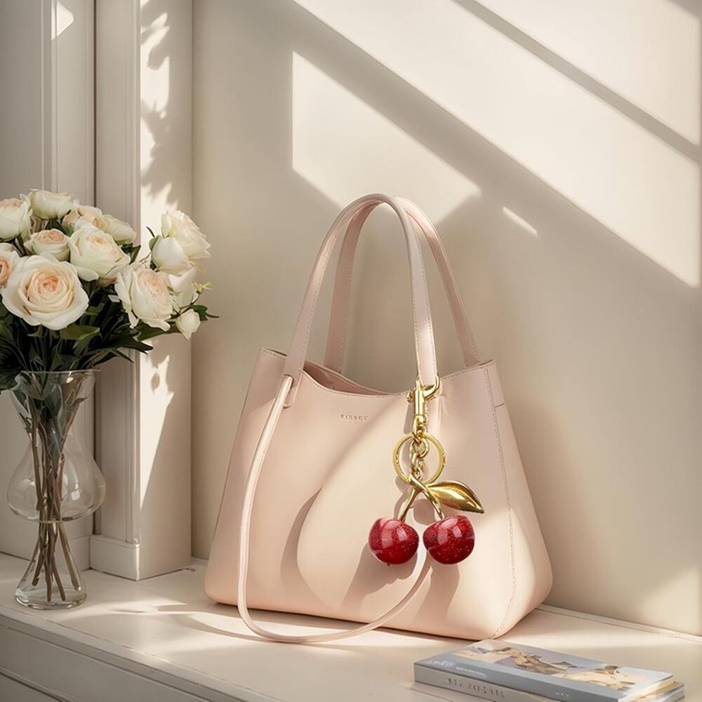 Cherry Bag Charm Purse Charms Keychain- Car Cherry Accessories keychian Gifts - Picture 3 of 7